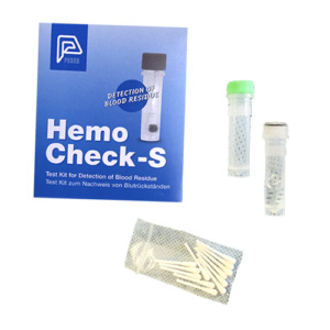 Teste de limpeza para detecção de resíduos Hemochek S